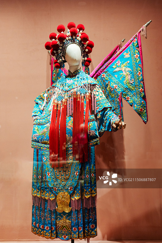 粤剧服装，蓝色大靠图片素材