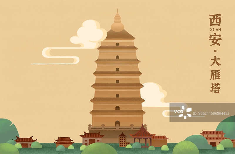 西安大雁塔图片素材