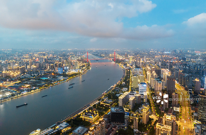 杨浦滨江蓝调风景图片素材