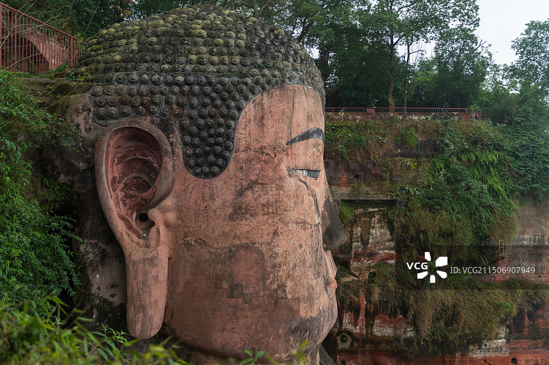 四川乐山市乐山大佛特写图片素材