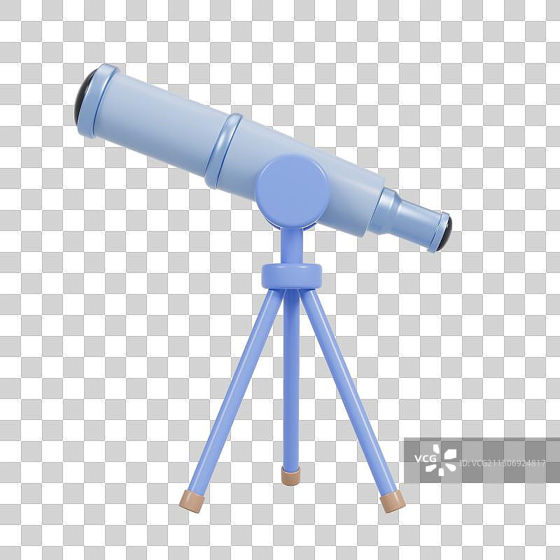 卡通天文望远镜元素3D插画图片素材