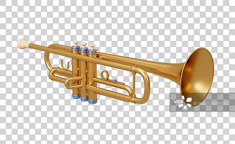 乐器小号元素3D插画图片素材