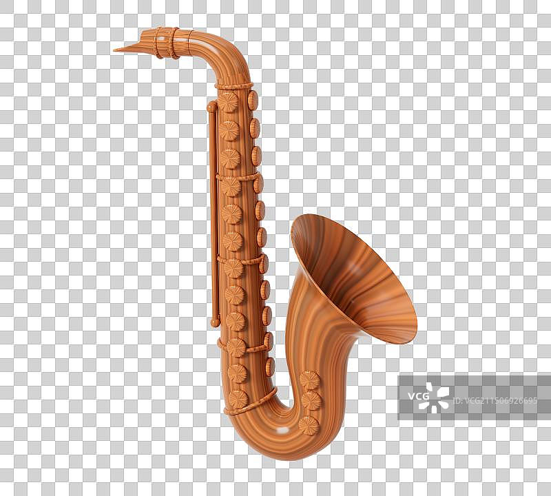 卡通乐器萨克斯元素3D插画图片素材