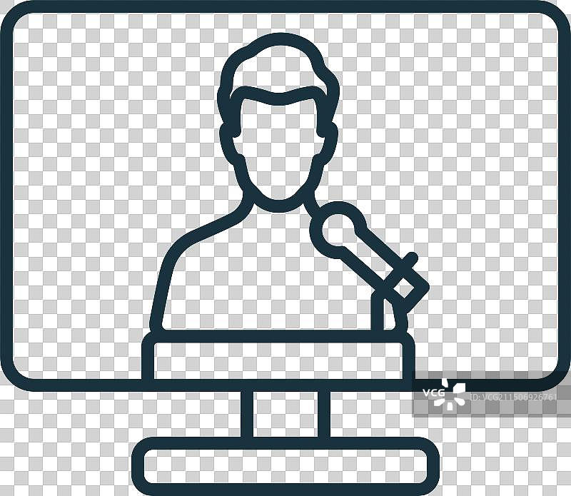 单色简约远程视频会议图标图片素材