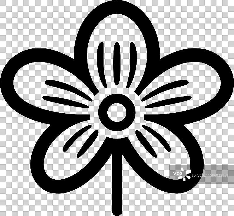 雏菊黑白隔离图标图片素材