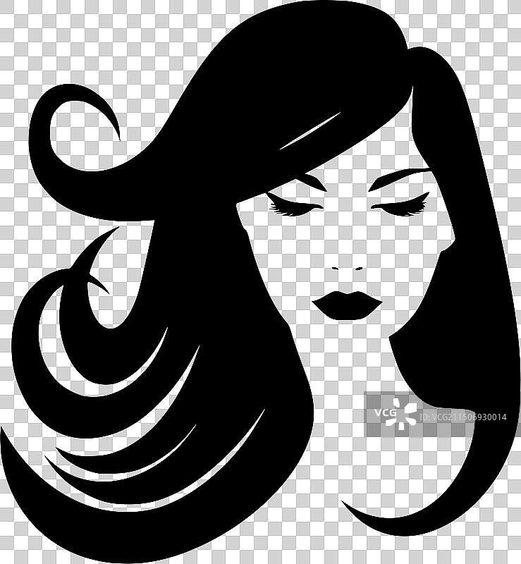 头发黑白隔离图标图片素材