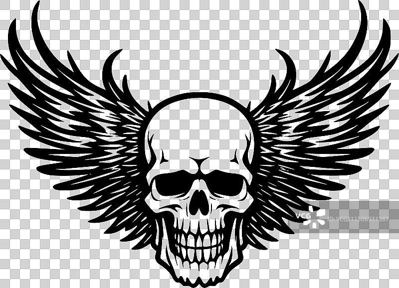 头骨-黑色和白色图片素材