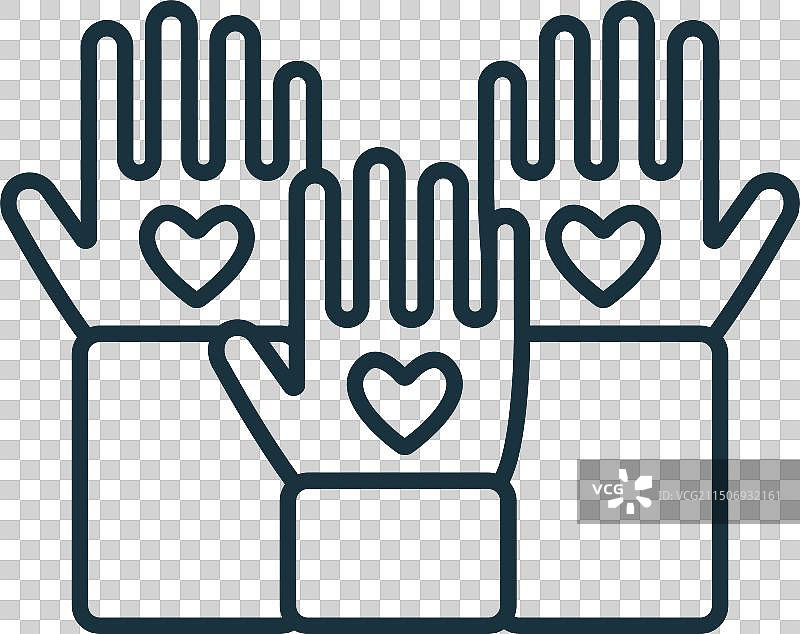 志愿服务单色图标图片素材