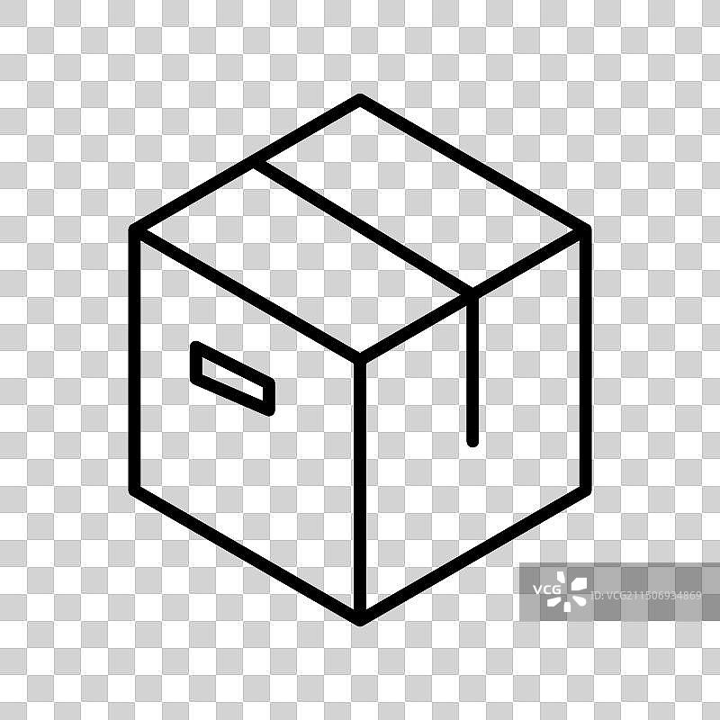 包裹包装盒图标（扁平设计剪影）图片素材