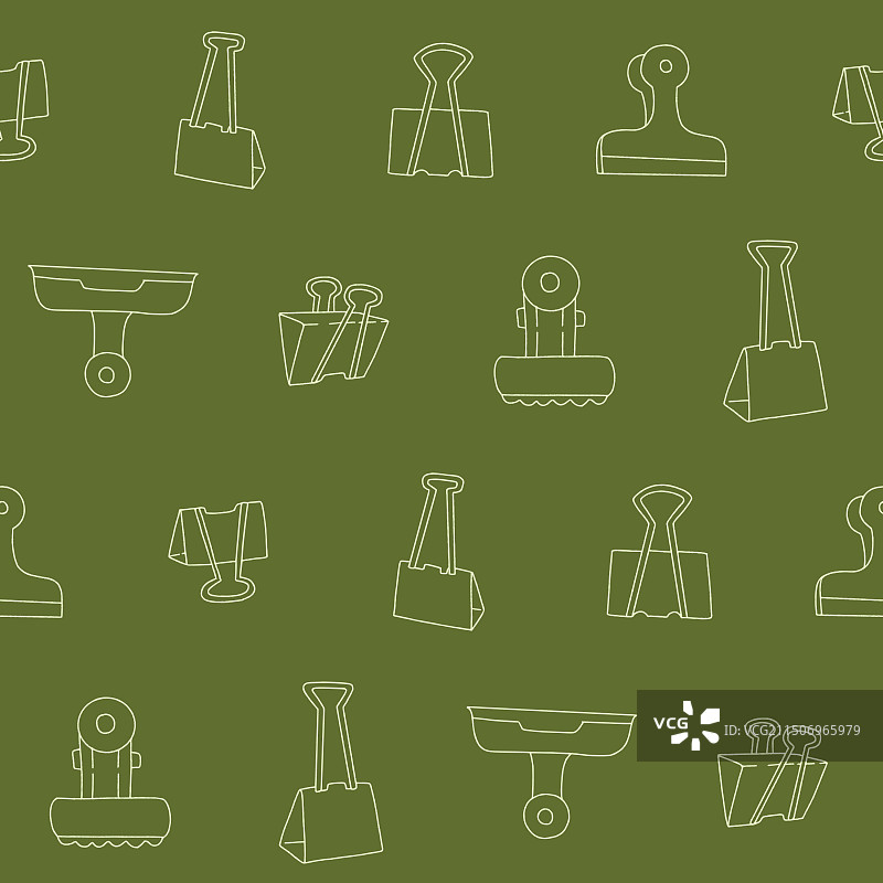 回形针轮廓无缝图案合集图片素材