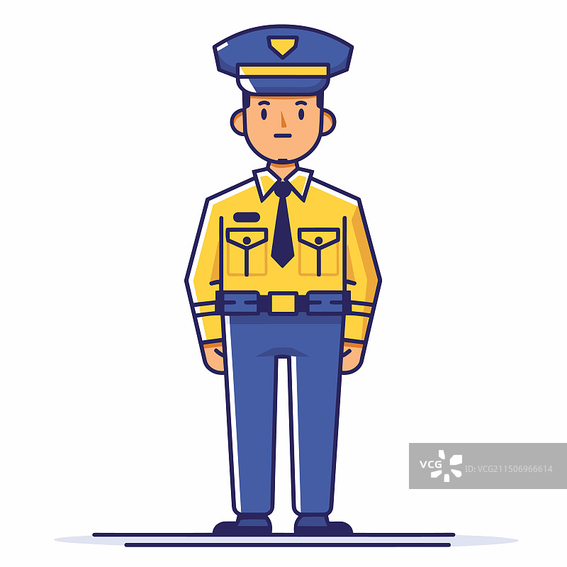 自信地站着的年轻男警官图片素材
