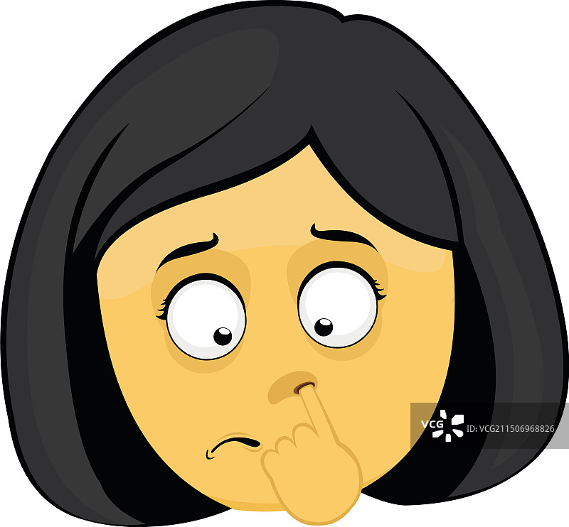 女人挖鼻孔表情符号图片素材