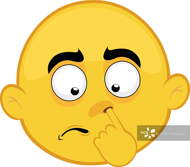 光头男子抠鼻表情符号图片素材