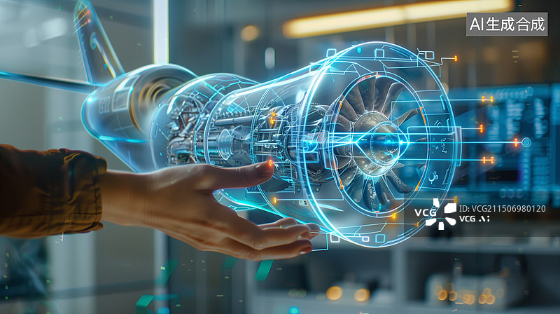 【AI数字艺术】高级电子机器虚拟飞机螺旋桨图片素材