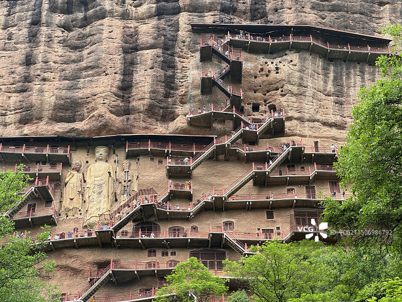 麦积山石窟图片素材