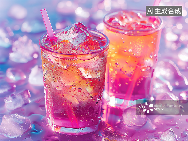 【AI数字艺术】冷饮特写镜头图片素材