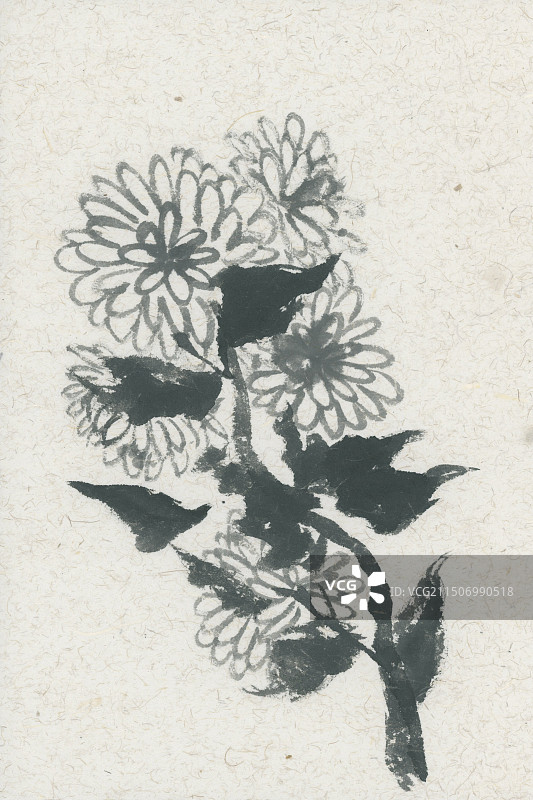 水墨写意菊花传统文化插画图片素材