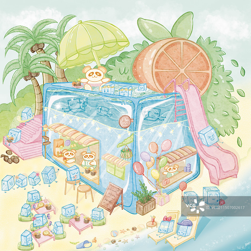 冰块的夏天图片素材