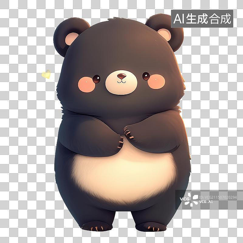 【AI数字艺术】可爱的卡通黑熊免抠元素图片素材