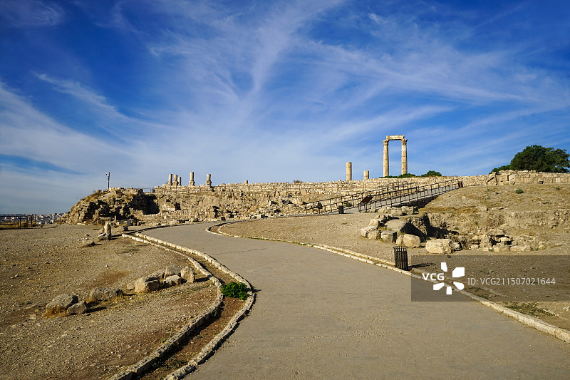 约旦安曼城堡山遗址图片素材