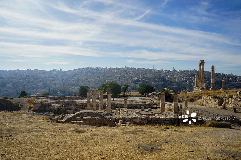 约旦安曼城堡山遗址图片素材
