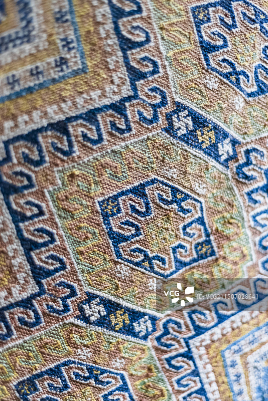 土家族织锦被面 北京服装学院民族服饰博物馆馆藏 中国工艺美术馆展览图片素材