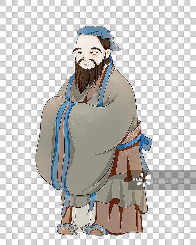 孔子古人插画图片素材