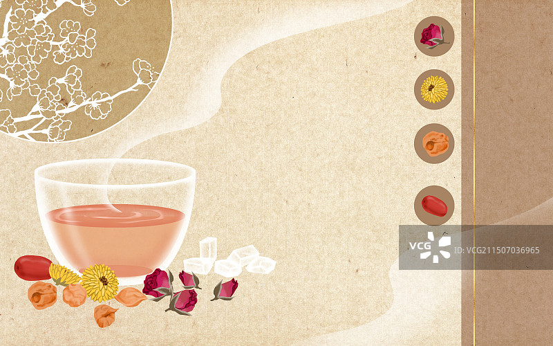 桂圆玫瑰红枣菊花茶图片素材