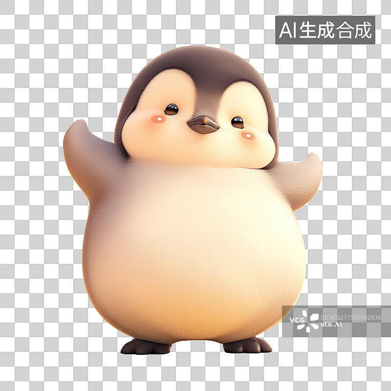 【AI数字艺术】可爱的小企鹅卡通形象免抠元素图片素材