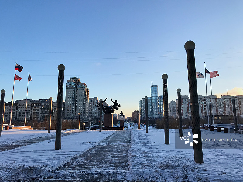 俄罗斯圣彼得堡冬季城市风光图片素材