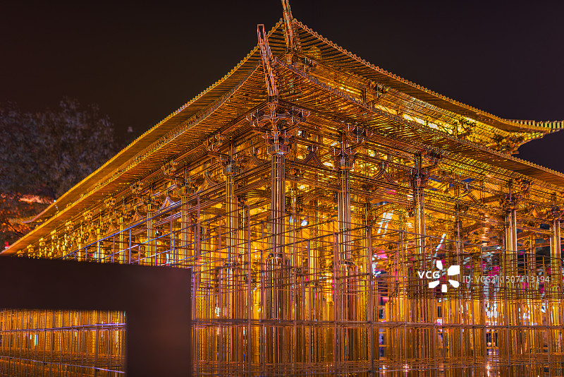 西安大唐不夜城金属含元殿图片素材