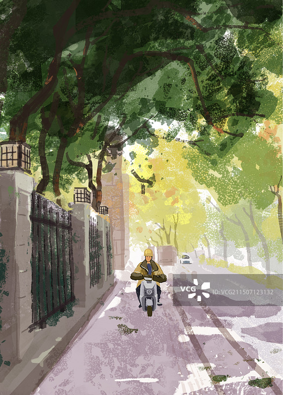 骑行者的浪漫诗行图片素材