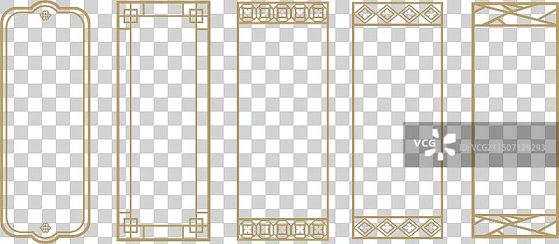 中国传统图纹边框 白色背景素材图片素材