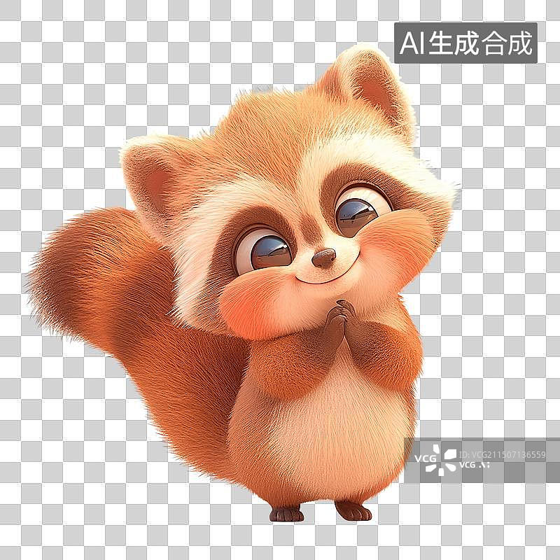 【AI数字艺术】可爱的小浣熊免抠元素图片素材