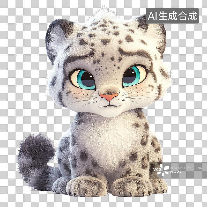 【AI数字艺术】可爱的雪豹免抠元素图片素材