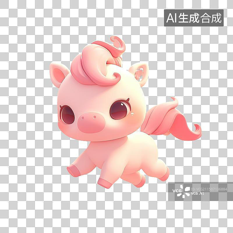 【AI数字艺术】可爱的小马免抠元素图片素材