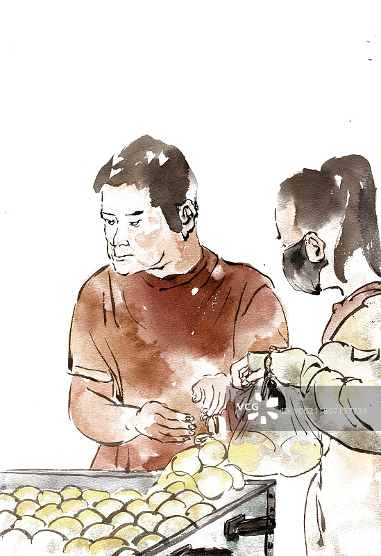 街边馒头摊图片素材