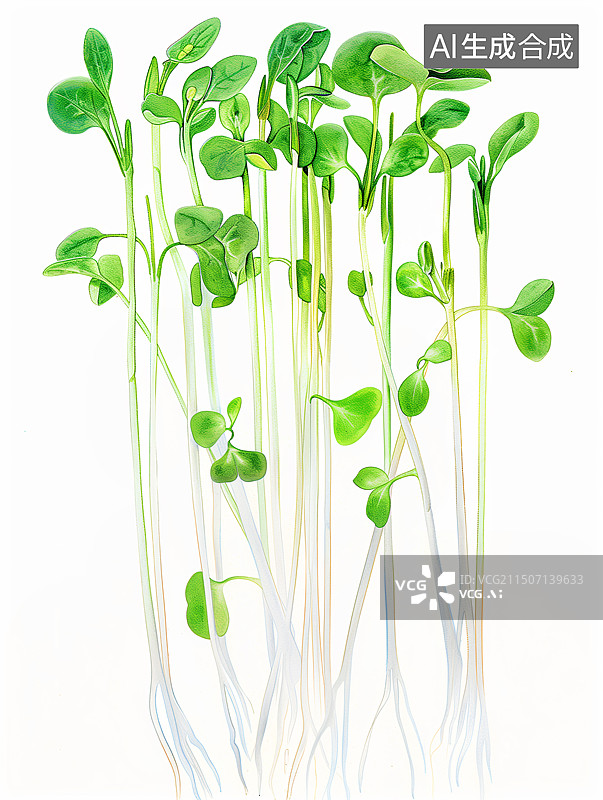 【AI数字艺术】豆苗图片素材