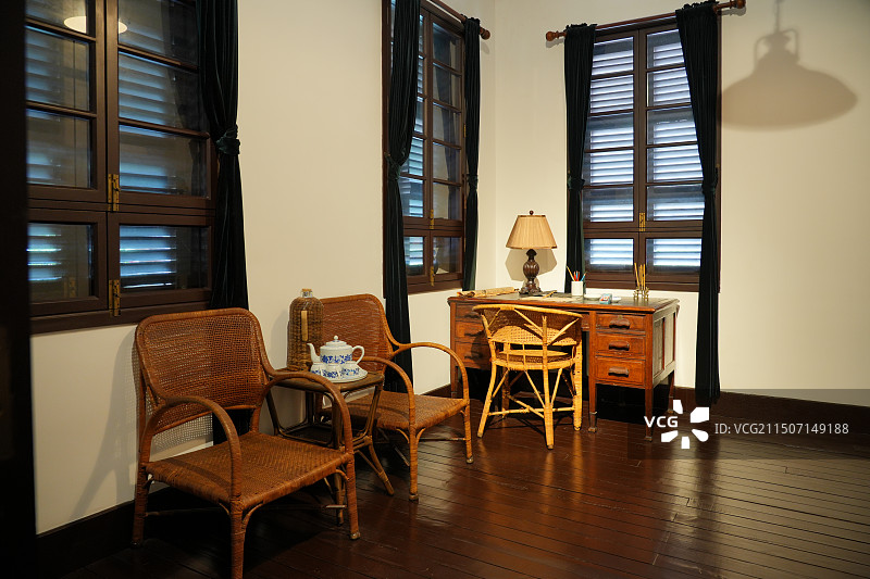 重庆谈判旧址  重庆市中山四路桂园  毛泽东办公室图片素材