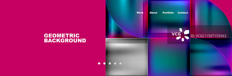 圆形三角形和正方形网站页面模板图片素材