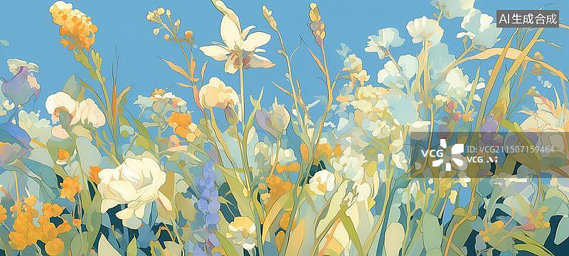 【AI数字艺术】油画风春日鲜花图图片素材