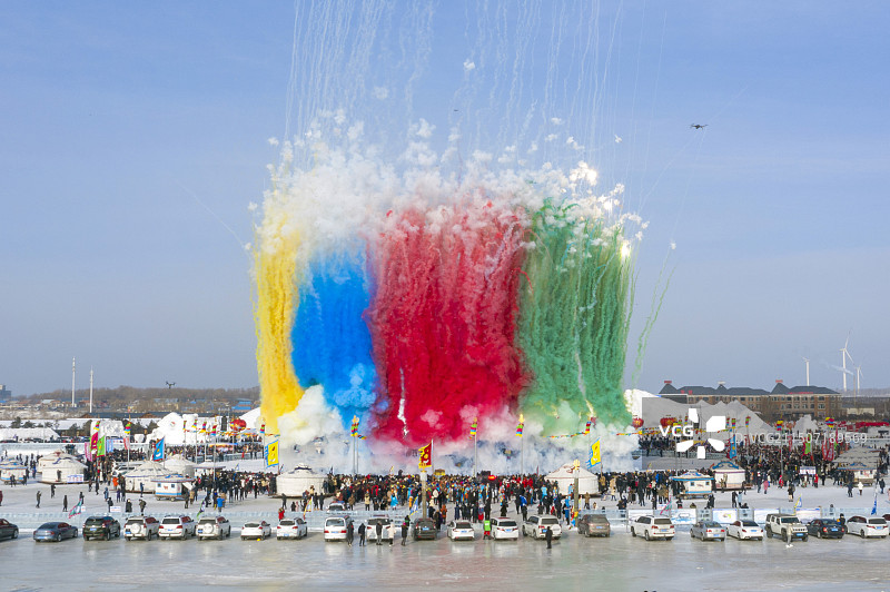 查干湖冬捕开幕式图片素材