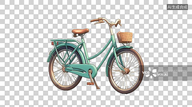 【AI数字艺术】卡通复古款式的自行车脚踏车图片素材