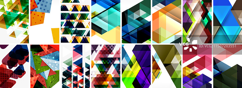 三角形和圆形抽象形状模板图片素材