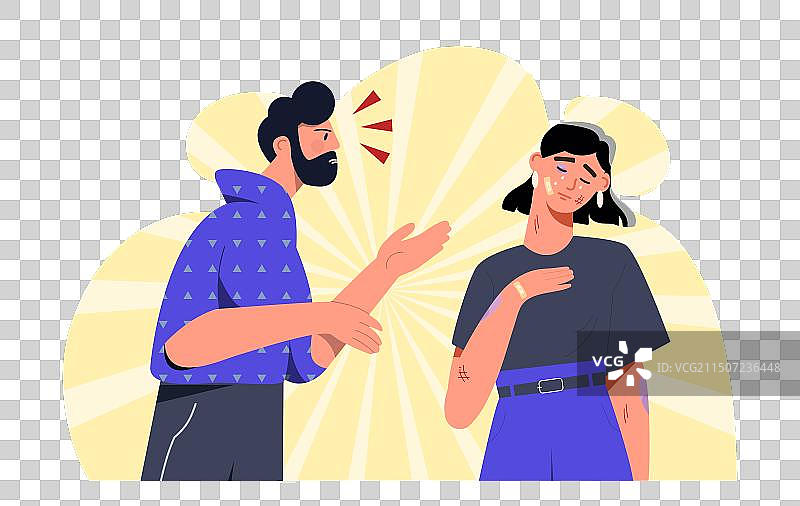 施虐者对哭泣的妻子大喊大叫图片素材