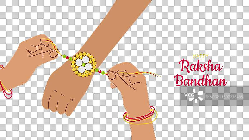 快乐的 रक्षा बंधन 印度 राखी 节banner图片素材