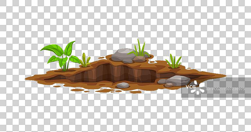 地面深坑和洞穴土块图片素材