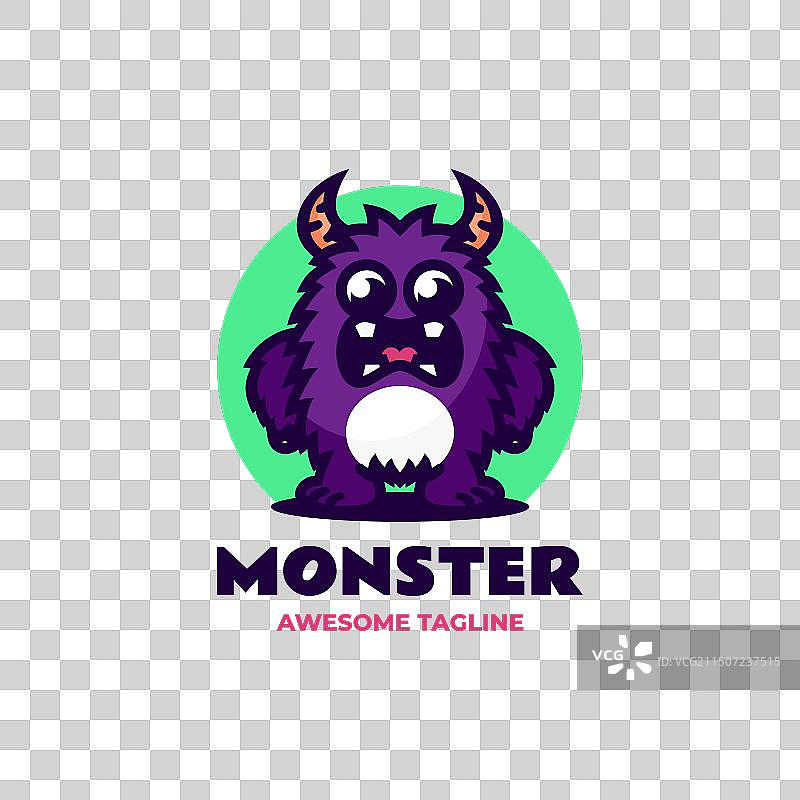 卡通怪兽吉祥物logo图片素材