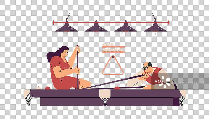 台球比赛扁平设计图片素材