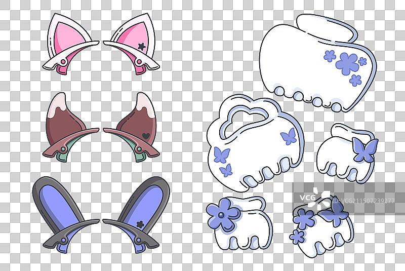 少女发饰系列图片素材